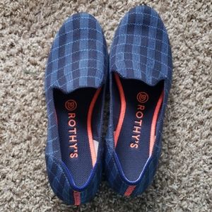 Rothy's Indigo Gingham Loafers